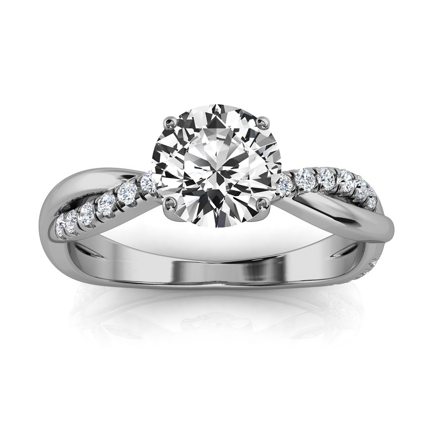 14K White Gold Margo Petite Twisted Vine Lab Grown Diamond Ring (1/5 ct. tw)